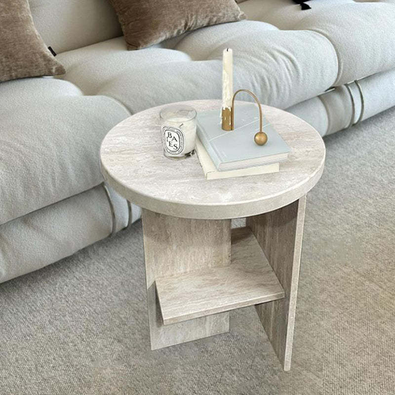 Nordic Travertine Chrysoprase Side Table