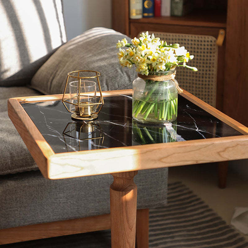 Nordic Round Cherry Wood End Table
