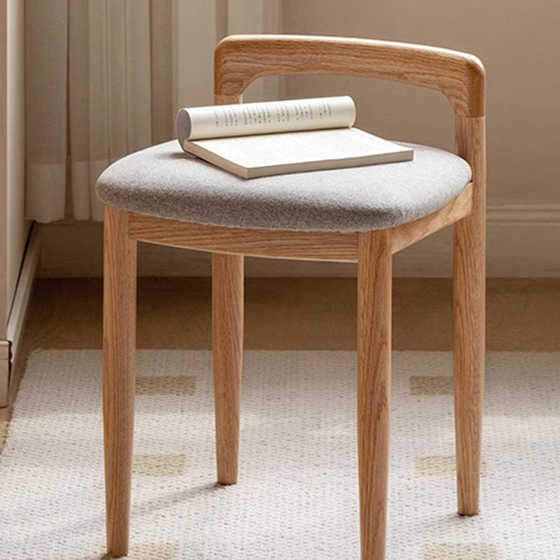 Oak linen wood vanity stools - traditional