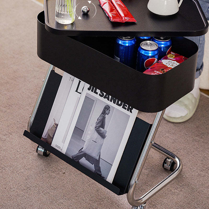 Contemporary Steel 1-Drawer Side Table
