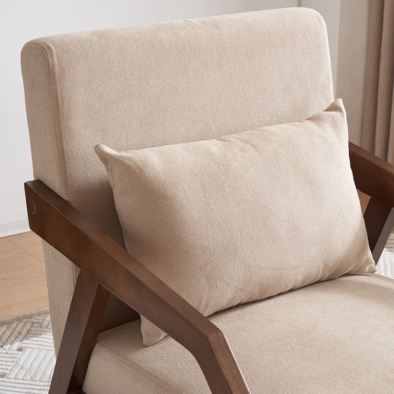 Scandinavian Fabric Wood Accent Chair