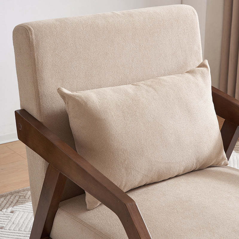 Scandinavian Fabric Wood Accent Chair