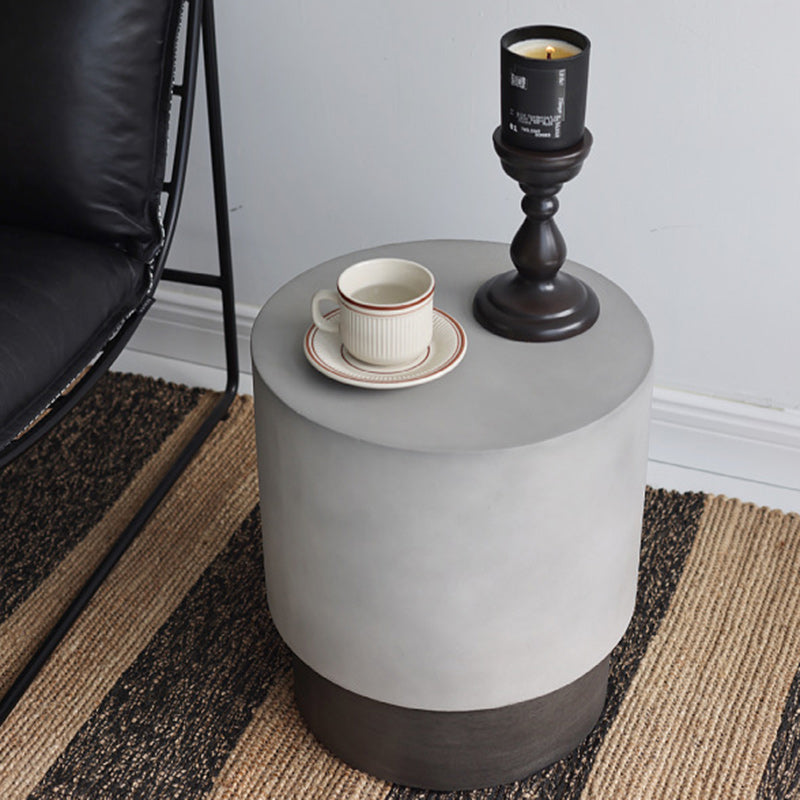 Industrial Cylindrical Magnesium Oxide End Table