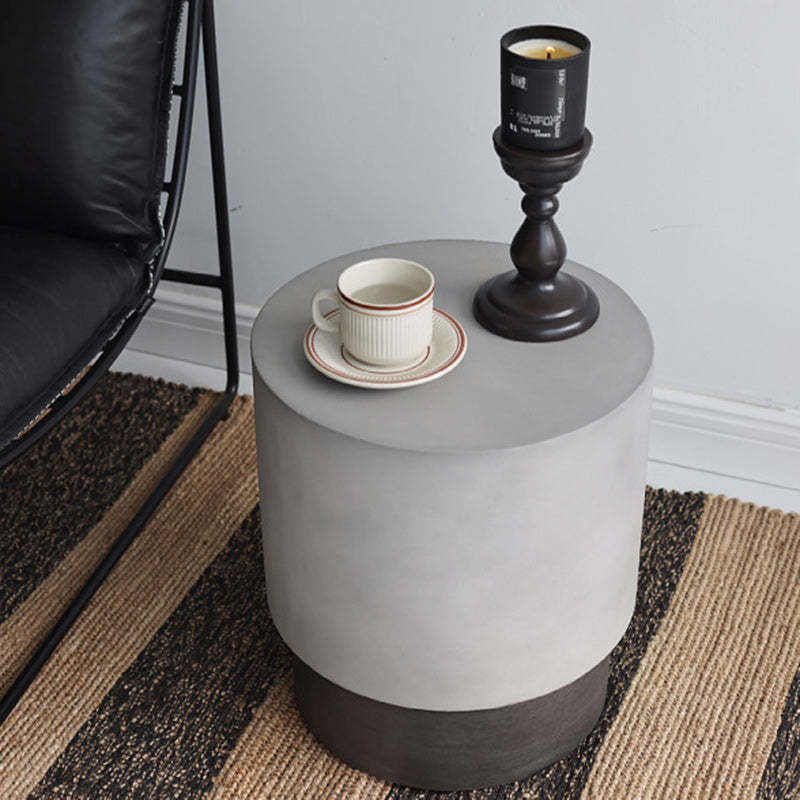 Industrial Cylindrical Magnesium Oxide End Table