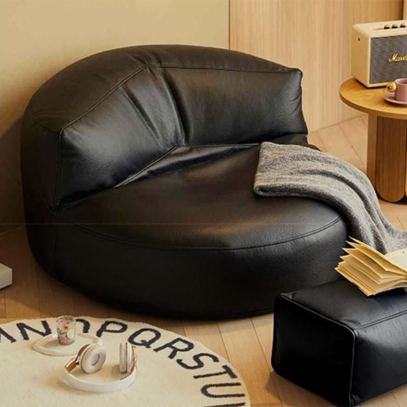 Contemporary Round Fabric Accent Chair — Beige