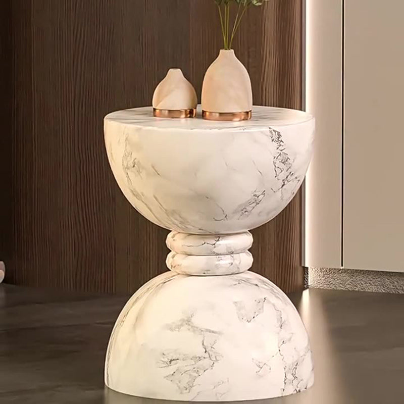 Minimalist Marble Magnesium Oxide End Table