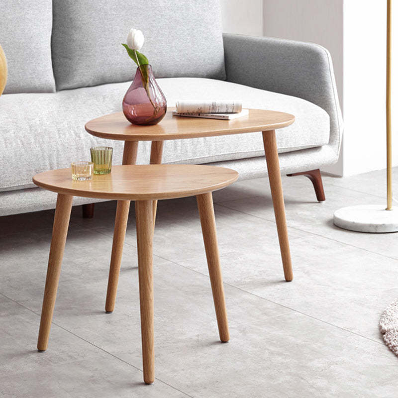 Japanese Oval Wood Side Table