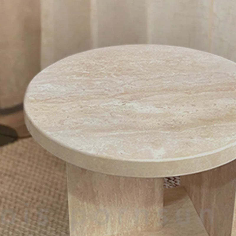Nordic Travertine Chrysoprase Side Table