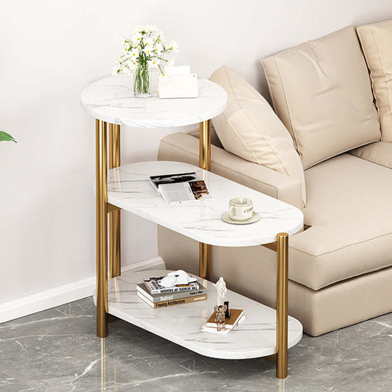 Black iron ceramic wood 3-tier long end & side tables - creative
