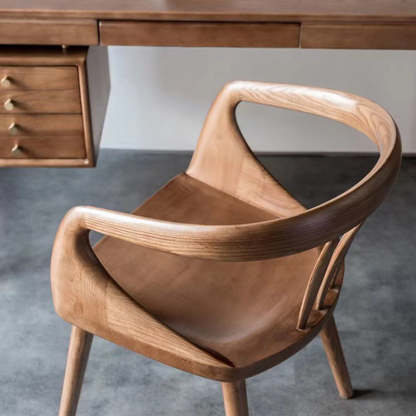 Scandinavian Curved Wood Dining Chair