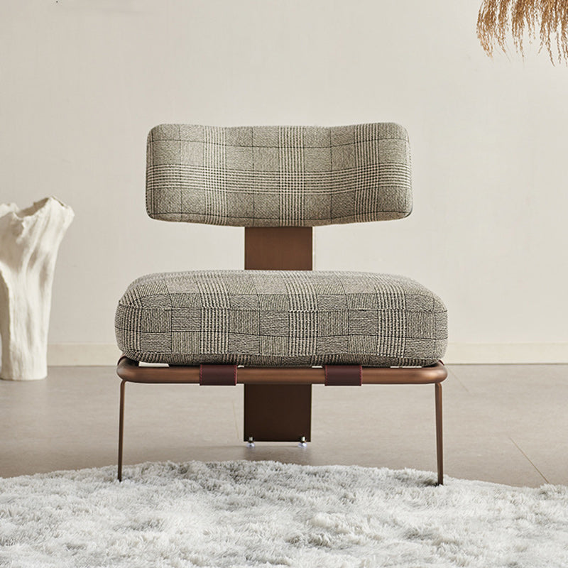 Gray minimalist lattice base accent chairs