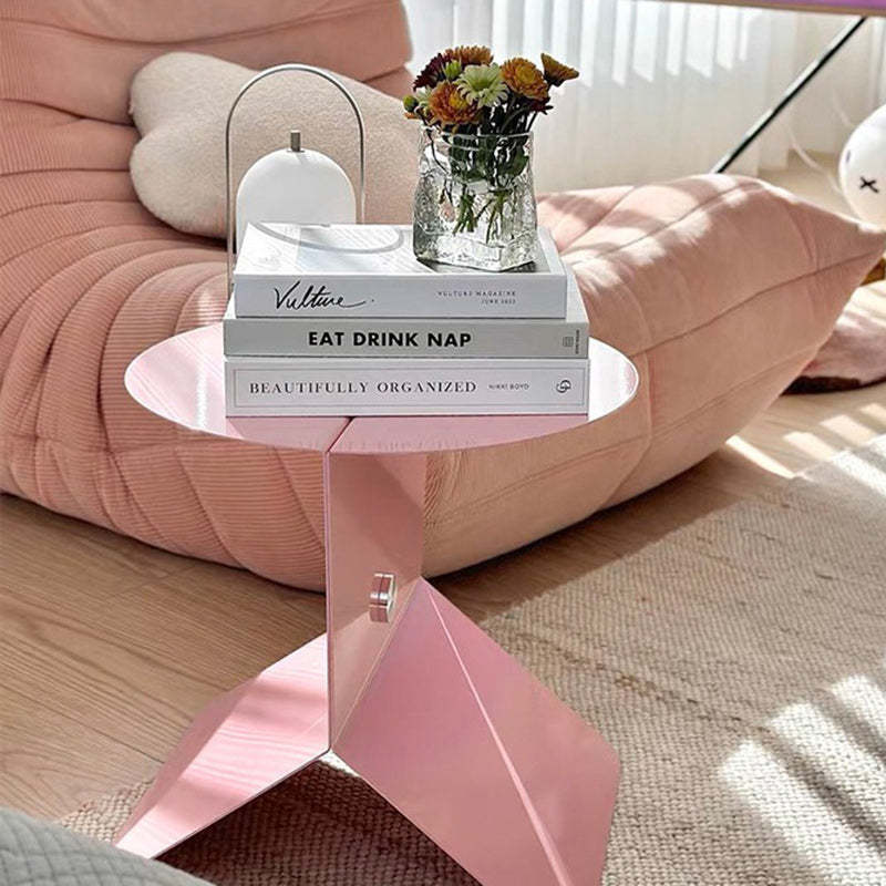 Contemporary Round Metal End Table