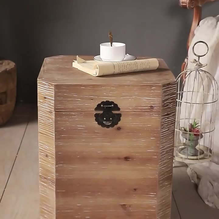 Vintage Rectangular Wood End Table