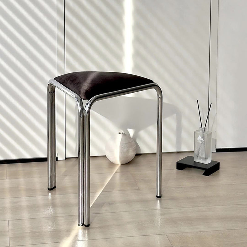 Minimalist Triangle Fabric Steel Vanity Stool