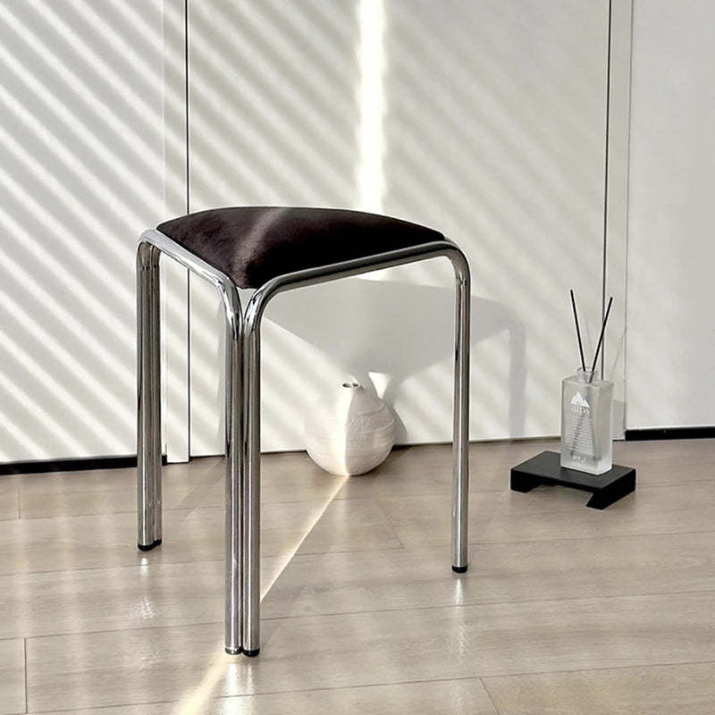 Minimalist Triangle Fabric Steel Vanity Stool