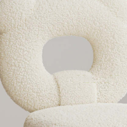 Square Iron Wool Vanity Stool