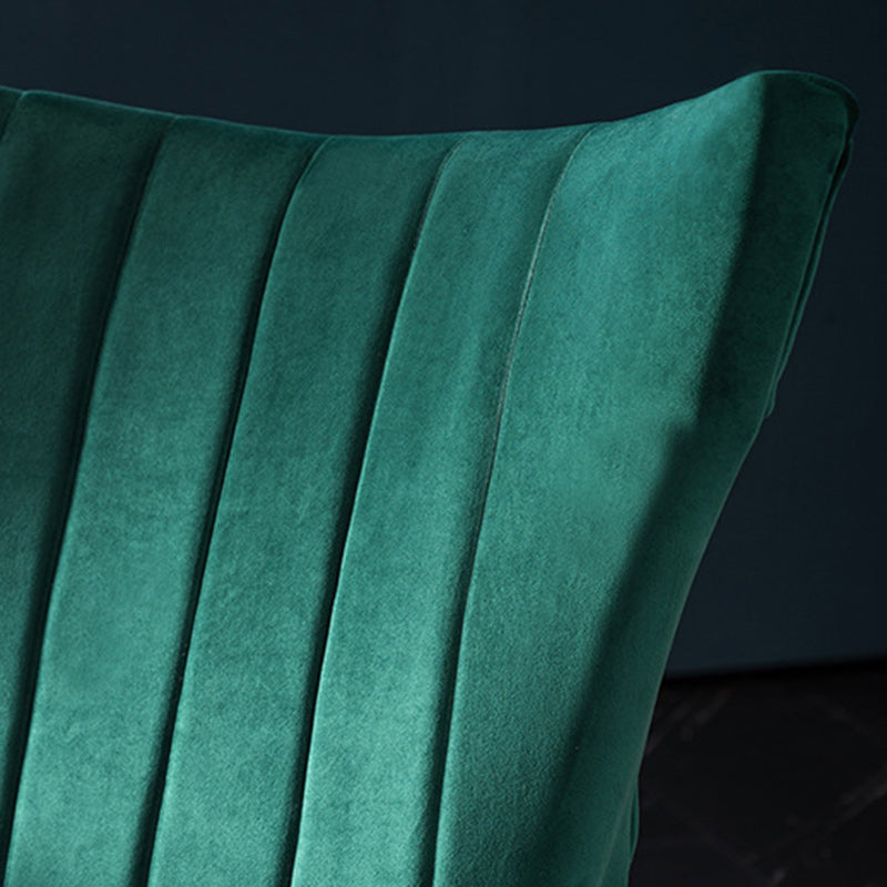 Modern Trapezoidal Velvet Wood Accent Chair — Gray