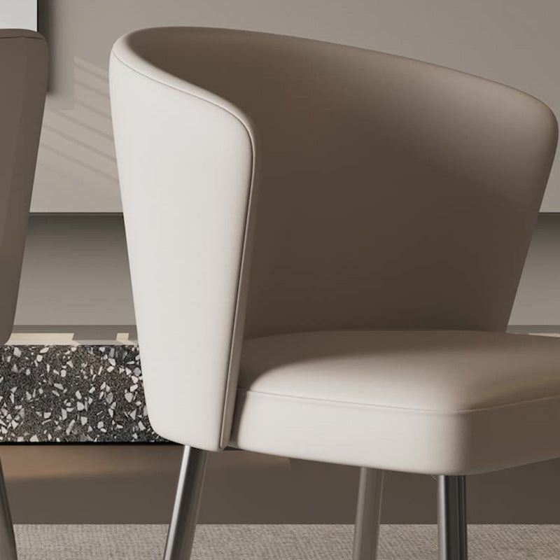 Upholstered Leather Steel Dining Chair