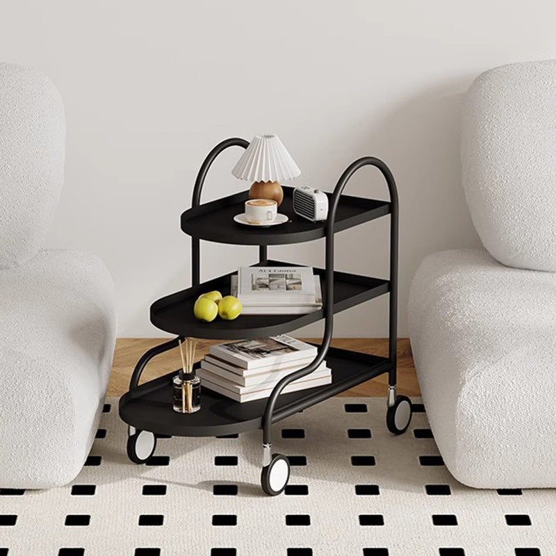 Minimalist 3-tier steel leather fabric end & side tables