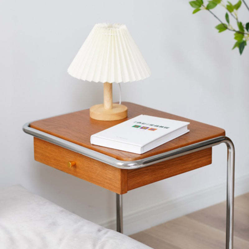 Minimalist Wood Steel End Table