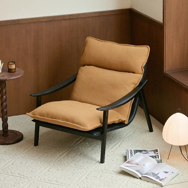 Retro lambswool wood fabric wood accent chairs