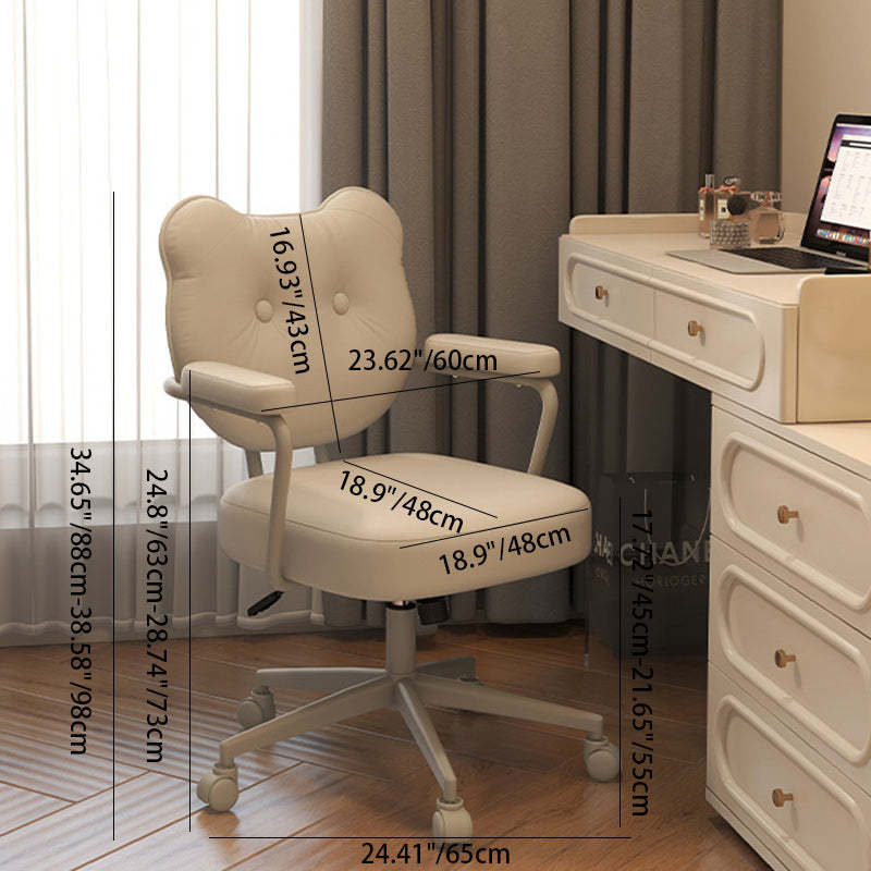 Contemporary PU Leather Bear Square Vanity Stool