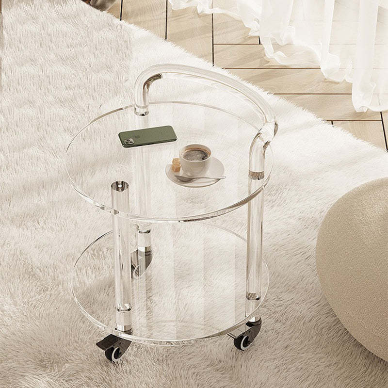 Contemporary Round Acrylic 2-Tier End Table