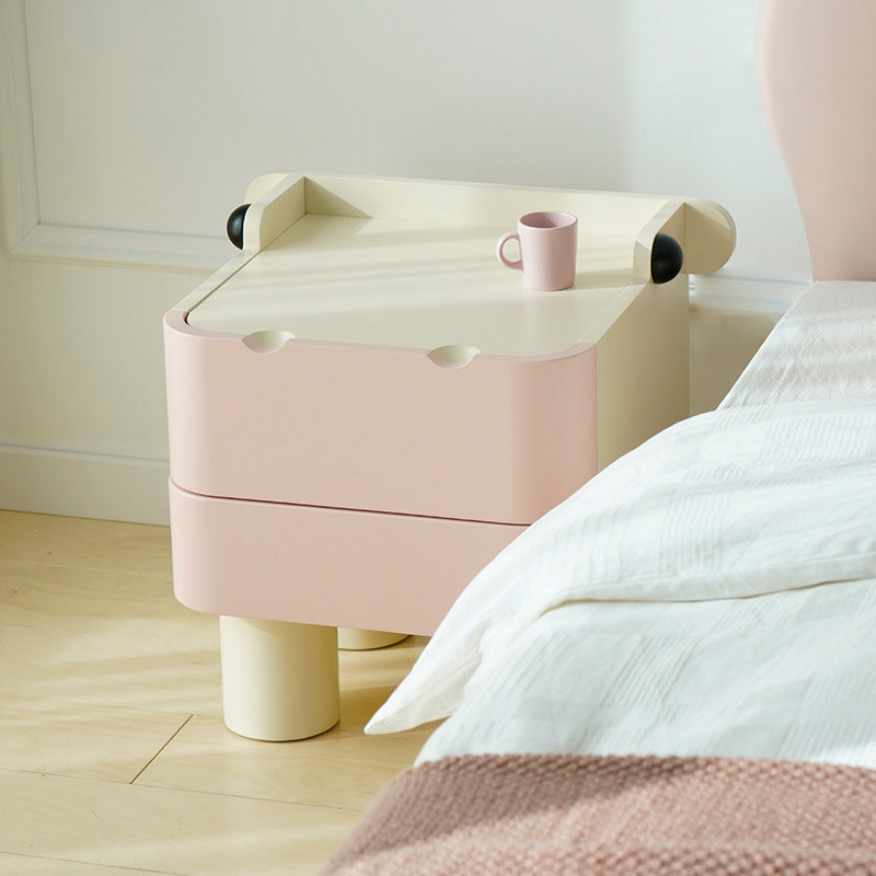 Nordic Kids Cubic Hippo Wood 2-Drawer Nightstand