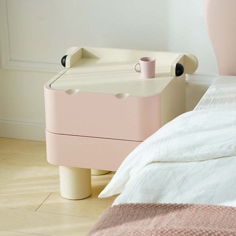 Nordic Kids Cubic Hippo Wood 2-Drawer Nightstand