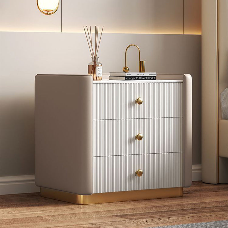 Minimalist Wood Rock Nightstand 3-Drawer