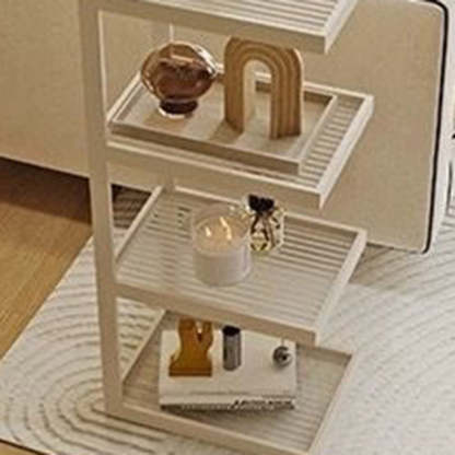 Minimalist Stripe Glass Iron Side Table