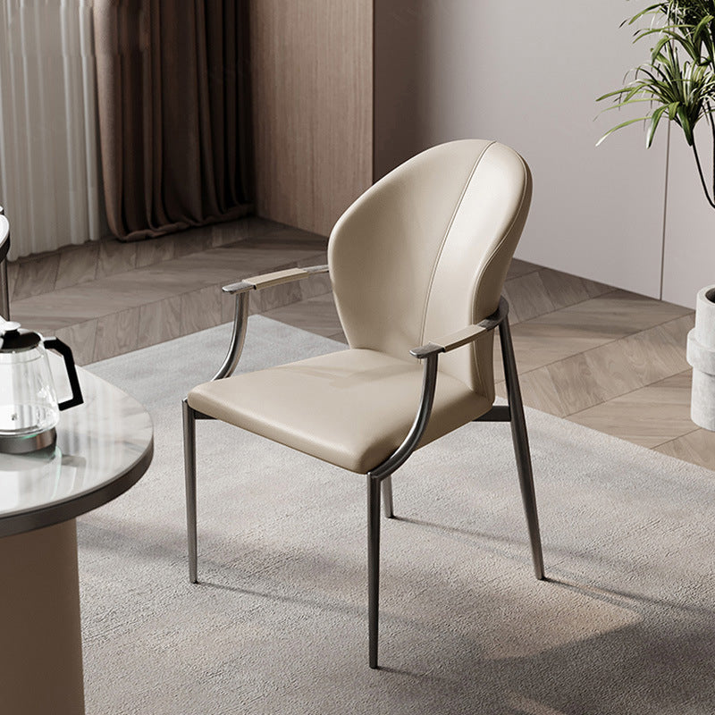 Modern Microfiber Leather Wraparound Dining Chair