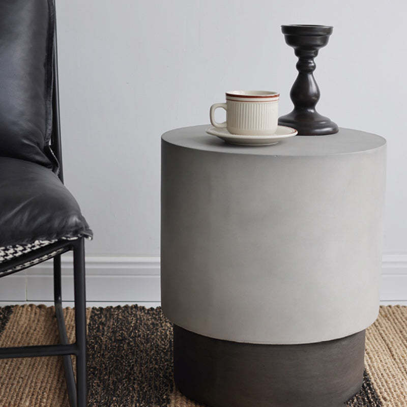 Industrial Cylindrical Magnesium Oxide End Table