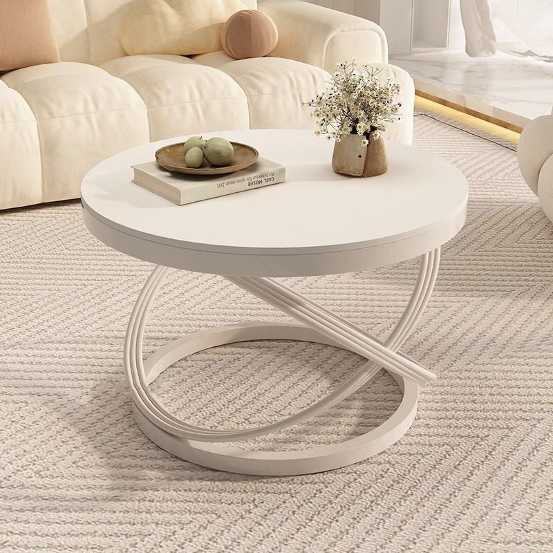 Nordic Round Iron Slab Coffee Table — Black