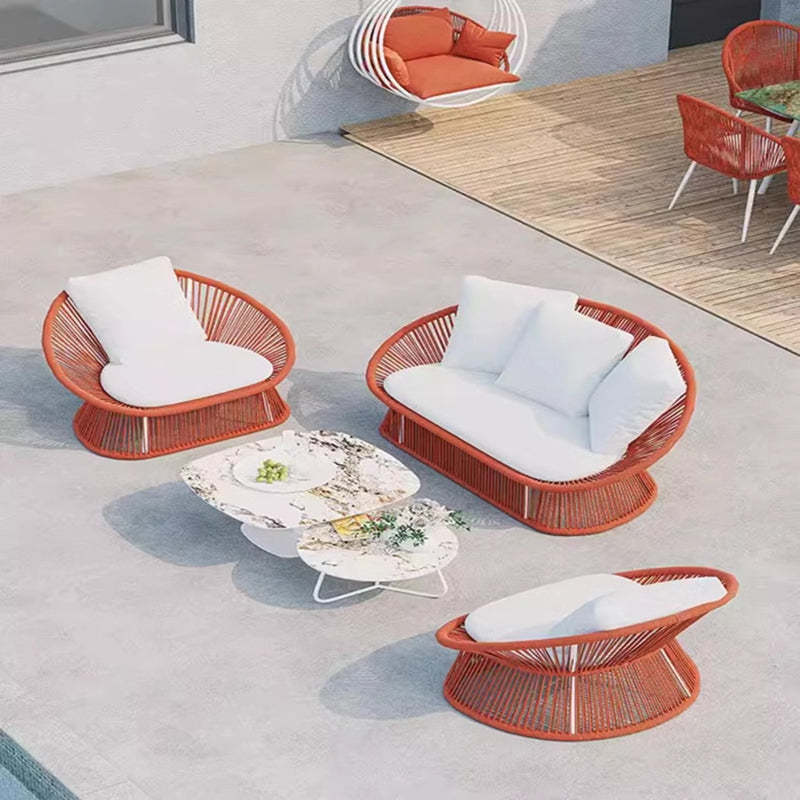 Boho Waterproof Rattan Rope Round Outdoor Side Table