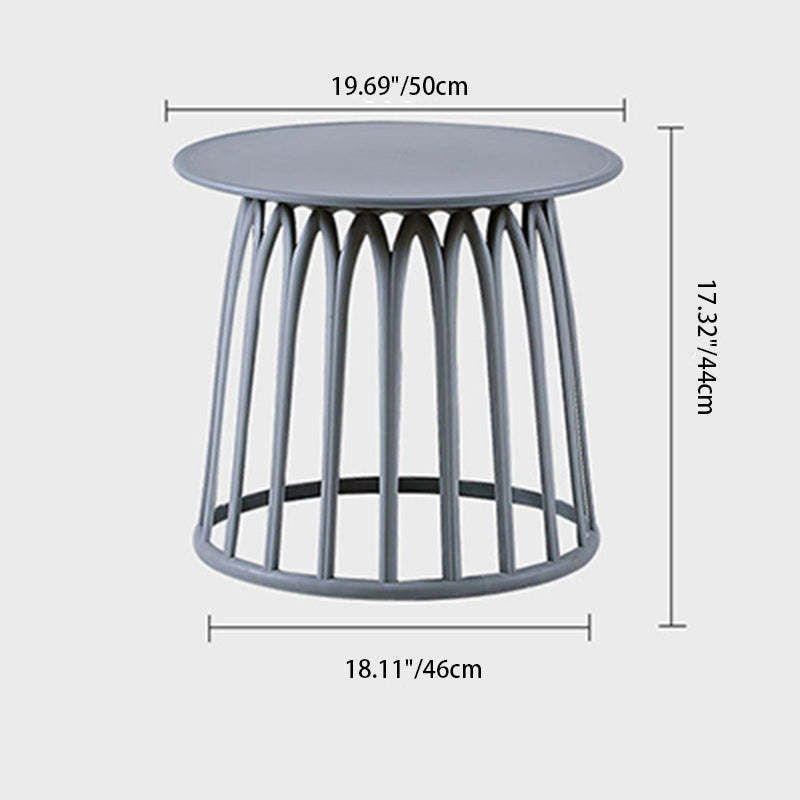Scandinavian Skeleton Column Side Table — White