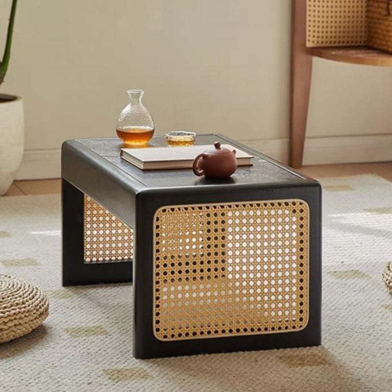 Japanese Solid Wood Steel End Table — A / Original Wood Color