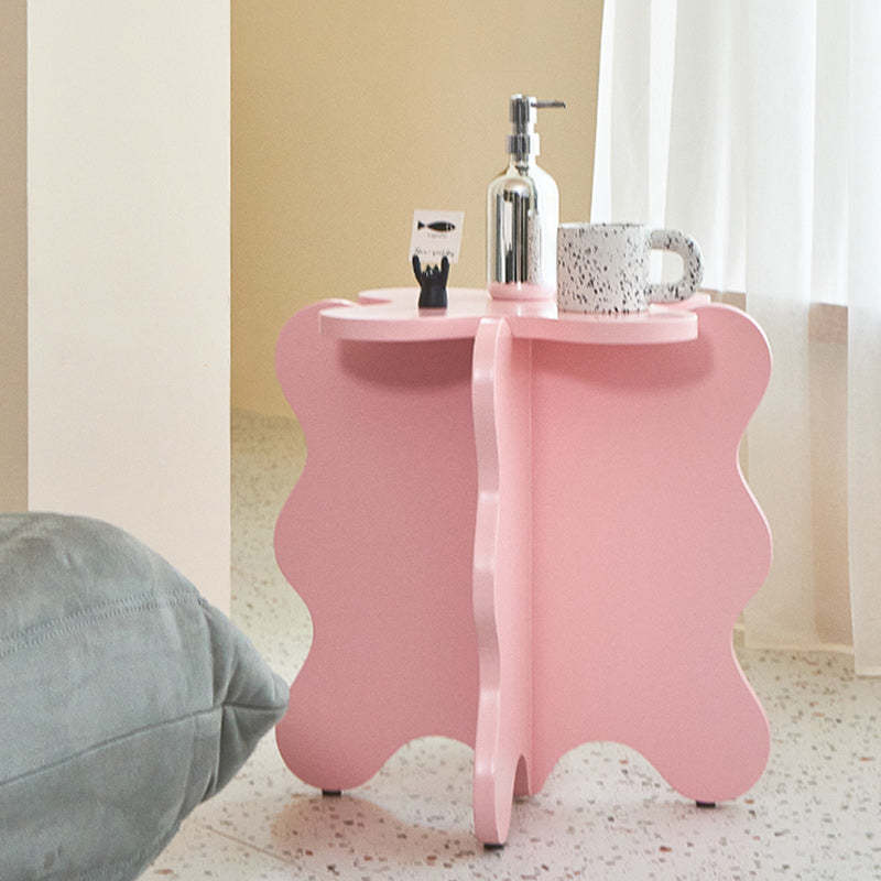 Green glass fiberboard wave end & side tables - creative — Pink