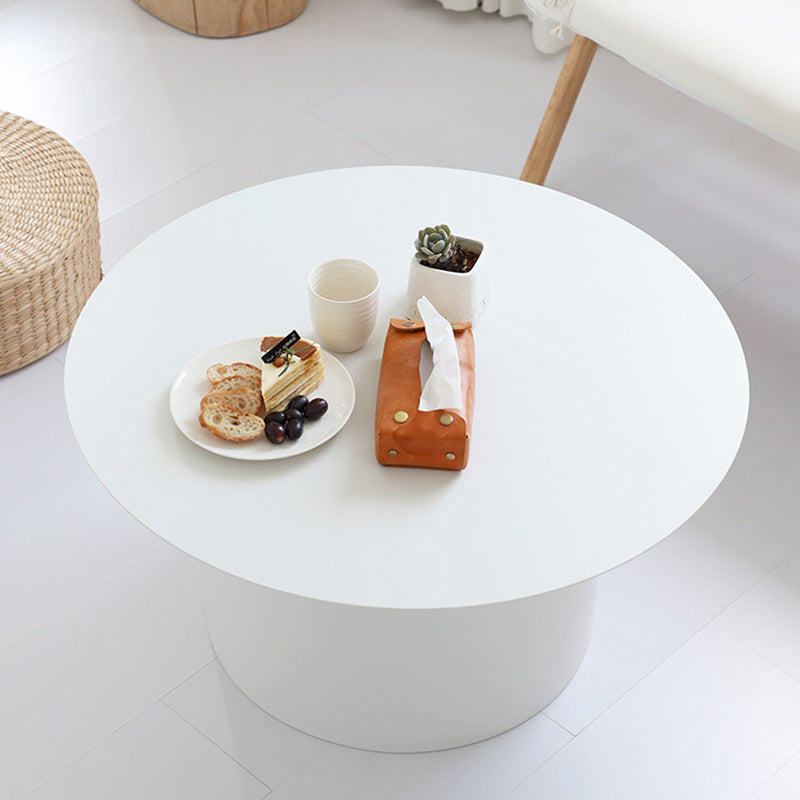 Minimalist Cylinder Stainless Steel Coffee Table — Black