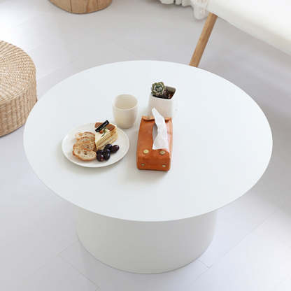 Minimalist Cylinder Stainless Steel Coffee Table — Black