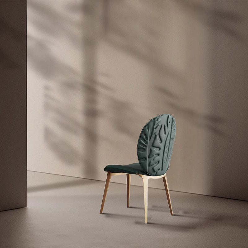 Modern Oval Microfiber Leather Steel Dining Chair