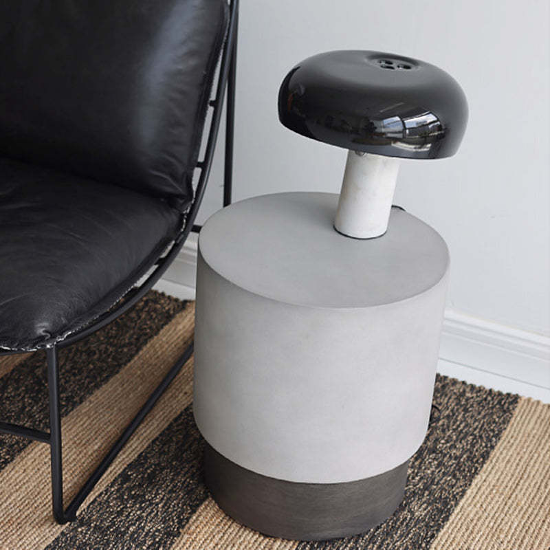 Industrial Cylindrical Magnesium Oxide End Table