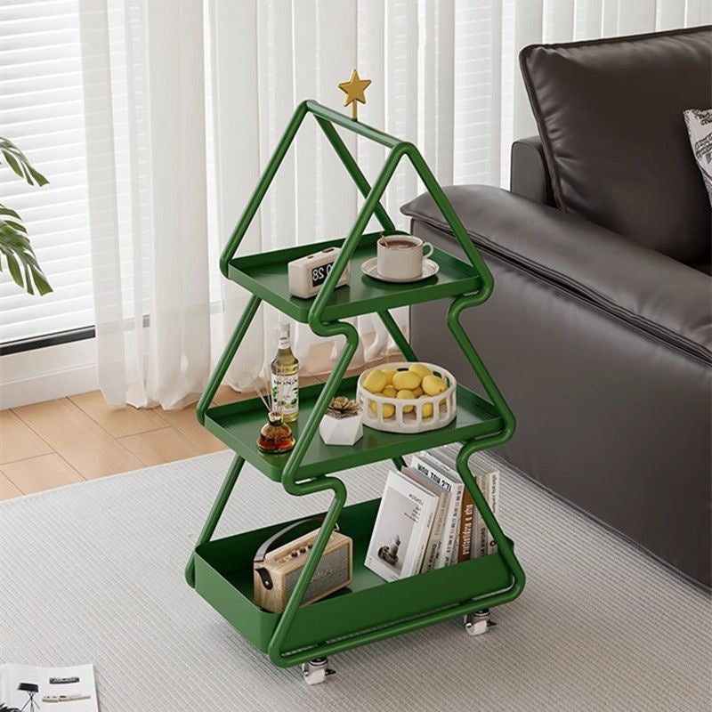 Modern Art Deco Christmas Tree Glass Side Table 3-Tier