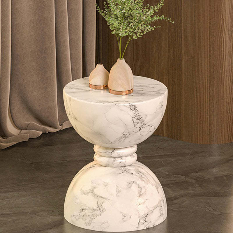 Minimalist Marble Magnesium Oxide End Table