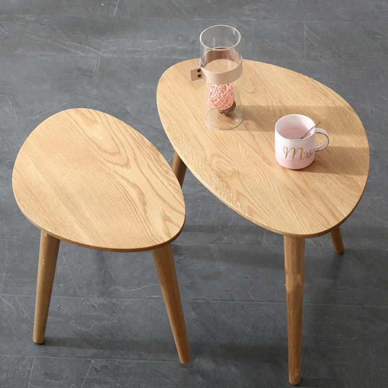 Japanese Oval Wood Side Table