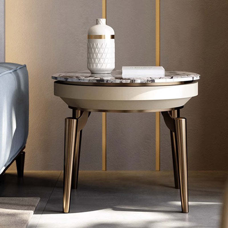 Contemporary Luxury Marble Steel End Table