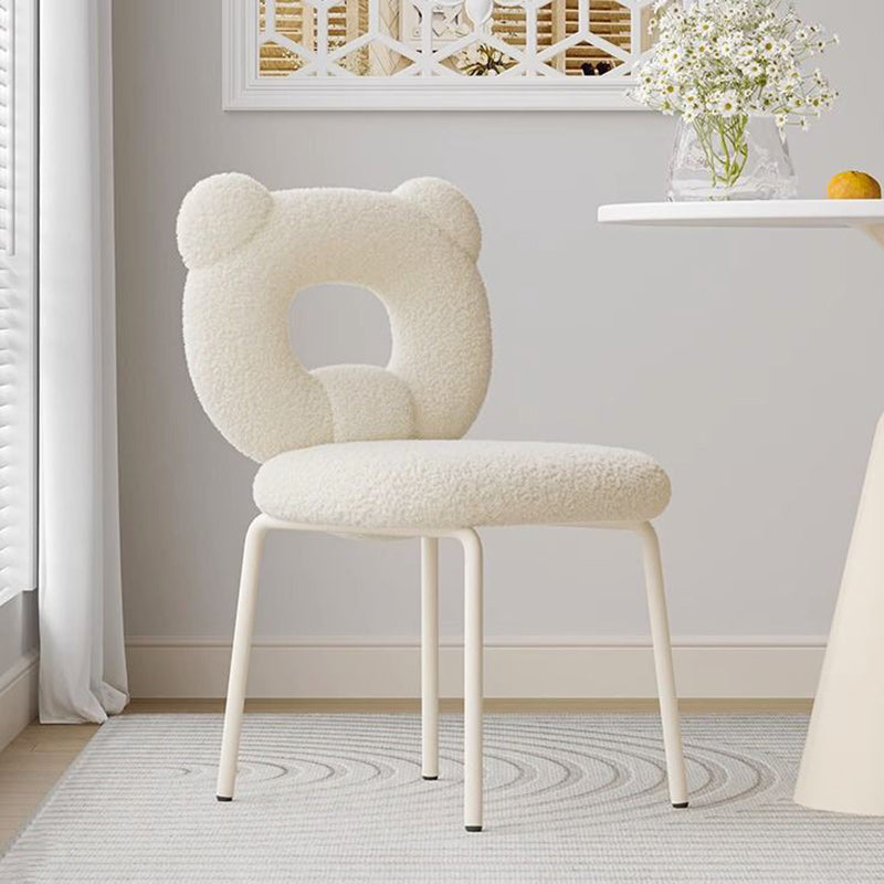 Square Iron Wool Vanity Stool