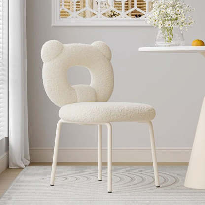 Square Iron Wool Vanity Stool