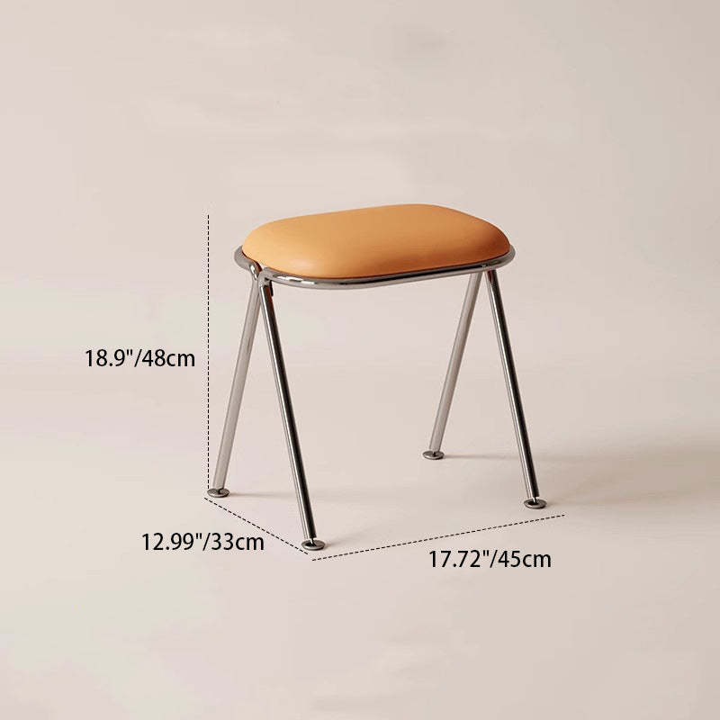 Nordic Leather Metal Vanity Stool