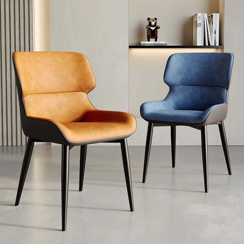 Scandinavian Leather Steel Vein Dining Chair